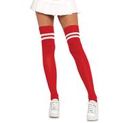 Leg Avenue Ribbed Athletic Collant, Rosso, Taglia Unica Donna