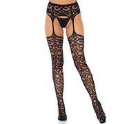 Leg avenue scroll pizzo leg avenue calze da cintura taglia unica