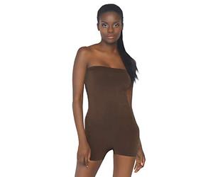Leg Avenue Seamless Strapless Romper, Marrone Scuro, M/L