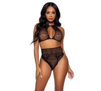 Leg avenue set due pezzi halter crop top e perizoma panty taglia unica