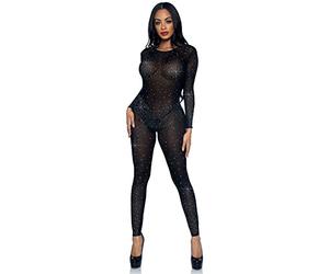 Leg Avenue Sheer rhinestone catsuit Costume di Carnevale, Taglia S