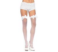 Leg Avenue Sheer Thigh Highs, Bianco, Taglia Unica