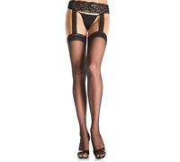 Leg Avenue Sheer Thigh Highs +, Nero, Plus Size
