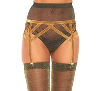 Leg Avenue Shimmer lurex elastic garter b Gold Color