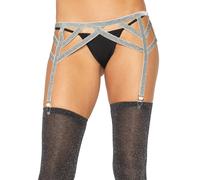 Leg Avenue Shimmer lurex elastic garter b Silver Color