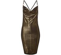 Leg Avenue Shimmer Slinky Low Cowl Dress, Oro Nero, S