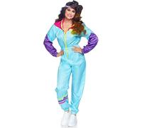Leg Avenue Totally Awesome 80s Ski Suit Costumi per Adulti, Blu, M-L Donna