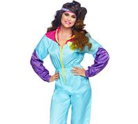 Leg Avenue Totally Awesome 80s Ski Suit Costumi per Adulti, Blu, XL Donna