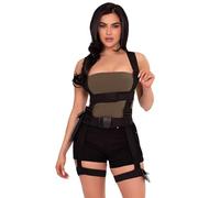 Leg Avenue Utility Body Harness with Garter and Pockets Costume Accessory - One Size - Black