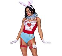 Leg Avenue White Rabbit Bodysuit Costume Carnevale da donna, L (multicolore)