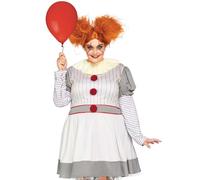 Leg Avenue Women's Creepy Clown + Costumes, Multicolor, 3X-4X