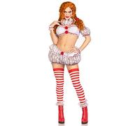 Leg Avenue Womens Deadly Darling Clown Costume with Pom Hair Ties