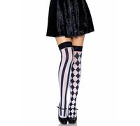 Leg Avenue Harlequin Thigh Highs 6120 Black & White