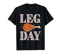 Leg Day, Funny Pilgrim Turkey Thanksgiving Costume Tee Maglietta