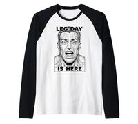 Leg Day Is Here - Gioco Divertente per Squat, quadricipiti, Allenamento, Gambe Maglia con Maniche Raglan