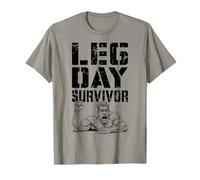Leg Day Survivor Funny Bodybuilder Palestra Squat Allenamento Muscolo Maglietta
