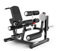 Leg Extension Curl Machine - Panca regolabile per allenamento della forza a casa con schienale e funzione addominali inclinati, piastra caricata per allenamenti della parte inferiore del corpo