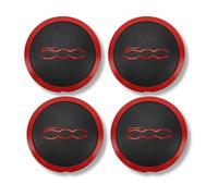 Lega Calotta Centrale Ruota Hub Set Di 4 per Fiat 500 07- Rosso Coperchi 133mm