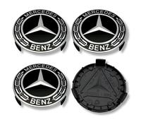 Lega Calotta Centrale Ruota Mozzo Mercedes a B C E CLASSE S Nero Cromo 75mm x4