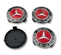 Lega Calotta Centrale Ruota Mozzo Mercedes a B C E CLASSE S Rosso Cromo 75mm x4