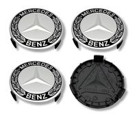 Cappuccio Centrale In Lega Mercedes x4 Cromato Nero 75mm GLA GLB GLC GLE GLS