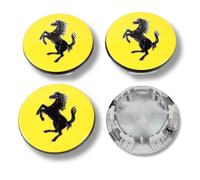 Cappuccio Centrale In Lega OZ Racing Ruota x4 55mm Argento Nero Emblema Sportivo