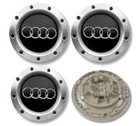 Lega Calotta Centrale Ruota Mozzo x4 Per Audi Nero 146mm Tt A4 A6 A8 Q5 Q7
