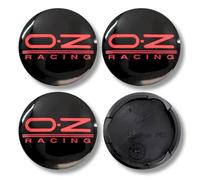 Cappuccio Centrale In Lega OZ Racing Ruota x4 55mm Argento Nero Emblema Sportivo