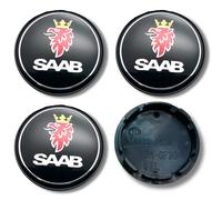 Lega Calotta Centrale Ruota Mozzo x4 Per SAAB 56mm Nero Anteriore 9-3 9-5 Retro