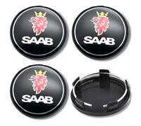 Lega Calotta Centrale Ruota Mozzo x4 Per SAAB 60mm Nero Anteriore 9-3 9-5 Retro