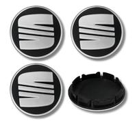 Lega Calotta Centrale Ruota Mozzo x4 Per Seat 56mm Nero Argento Molti Modelli