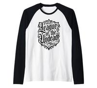 Lega dei Non Morti Gotico Halloween Design Maglia con Maniche Raglan