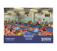 Lega del Ping Pong nel Sottotetto Puzzle in Legno Impermeabile Puzzles Da 1000 Pezzi Regali Per Adulti Impossibili Giochi Educativi