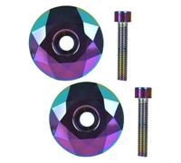 Lega di alluminio 2PCS Bicicletta Headset Cover Set per 28 6mm Forcelle, CNC Bolt Assembly (viola)