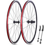 Lega Di Alluminio 700C Road Bike Wheelset Doule Layer Cerchi V Brake Quick Release 24H Mozzi Per 7/8/10/11 Velocità Cassette Anteriore E Posteriore Ruote(Nero)