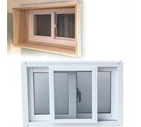 Lega Di Alluminio Finestra Seminterrato Sostituzione, Finestre Scorrevoli Con Vetro Temperato E Zanzariera Per Bagno Garage Domestico(Bianco,81x51cm)