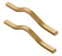 Lega di Alluminio Maniglia per Mobili Manopole di Armadio Maniglione da Cucina Pomelli per Porta Maniglie a Corrimano Pomolo Oro Spazzolato 2 Pezzi (Hole distance 320mm)