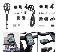 Lega di alluminio per bicicletta Computer Mount Manubrio Extender con luce | e adattatore fotocamera per e per unità GPS Bryton stabile anti-shake per bici accessorio per pendolarismo e allenamento nero