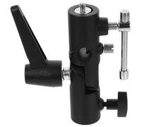 Lega di Alluminio Supporto per Flash Doppio Attacco a Forma di H | Angolo Inclinabile Regolabile, Compatibile Ombrello Fotografico e Speedlight, Nero, per Set Professionali