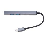 Lega di alluminio Tipo C HUB 5 in 1 Adattatori Con USB 2.0 Tipo C Trasferimento Dati E PD60W Ricarica Per Ufficio In Lega di Alluminio USB HUB