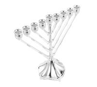 Lega di Zinco Menorah Ebraica Argento a Nove Bracci | Stile Elegante Vintage e Retrò, Uso da Centro Tavola per Matrimonio, Celebrazione Ebraica e Casa