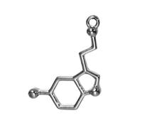 Lega di Zinco Molecola Chimica Scienza Charms Serotonina Colore Argento Gioielli Fai da Te 25mm (1") x 13mm (4/8"), 10 Pz Durable Processing