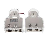 Lega di Zinco Morsetti Batteria Auto, Argento 2 Pezzi | Coppia Terminali e Negativo, Protezione da Sovraccarico, per Impianto Audio e Subwoofer