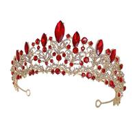 Lega di Zinco Tiara con Cristalli Rossi Sposa Elegante | Cerimonie e Feste, Accessorio per Chioma da Sposa, Facile da Indossare, Copricapo Delicato e Raffinato