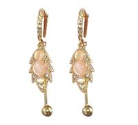 Lega Foglia A Forma Di Ear Cuff Con Genuino Gatti Occhio di Pietra Per Le Donne Elegante Leggero Gioielli Accessori Fogli