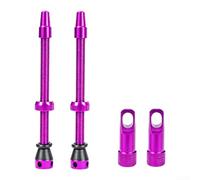 Lega leggera per presta Valve 65mm MTB Wheel Leggero | Lunghezza 45 mm, corpo in lega di alluminio, compatibile con bici da strada, guarnizione a prova di perdite, finitura viola