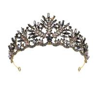 Lega Nera Tiara da Sposa Corona Barocca Vintage Halloween | Cerimonie e Feste, Facile da Indossare, Decorazione Brillante, Leggera, Realizza Acconciature Sorprendenti