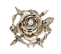 Lega Skull Rose Spilla Natura Corsage Pin Pianta Unica Per Chi Ama La Lega Di Accessori Unici E Appariscenti, One Size, Come descritto