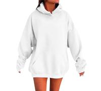 Legacy Basics Donna Felpa con cappuccio Donna Giacca Felpe Donna Felpa con cappuccio a maniche lunghe con tasca grande sul davanti Felpa Donna, 01 Bianco, XXX-Large
