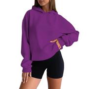 Legacy Basics Donna Felpa con cappuccio Donna Giacca Felpe Donna Felpa con cappuccio a maniche lunghe con tasca grande frontale giacche donna, 01 Viola01, XXX-Large